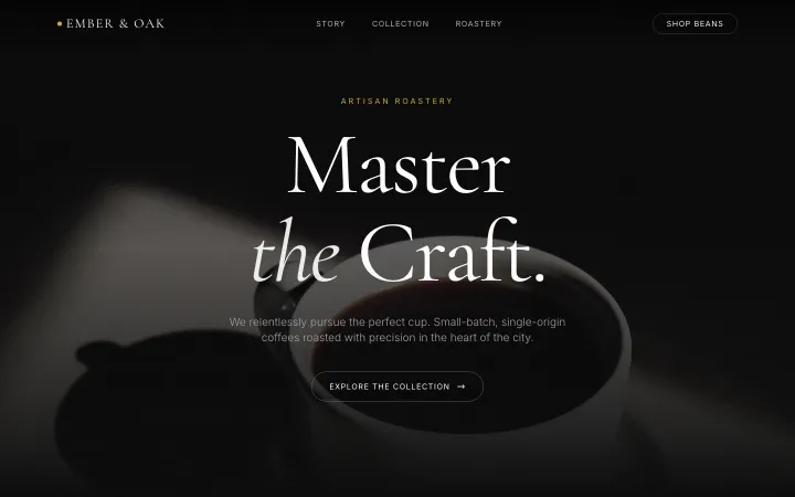 Example coffee shop website built with FyneSite