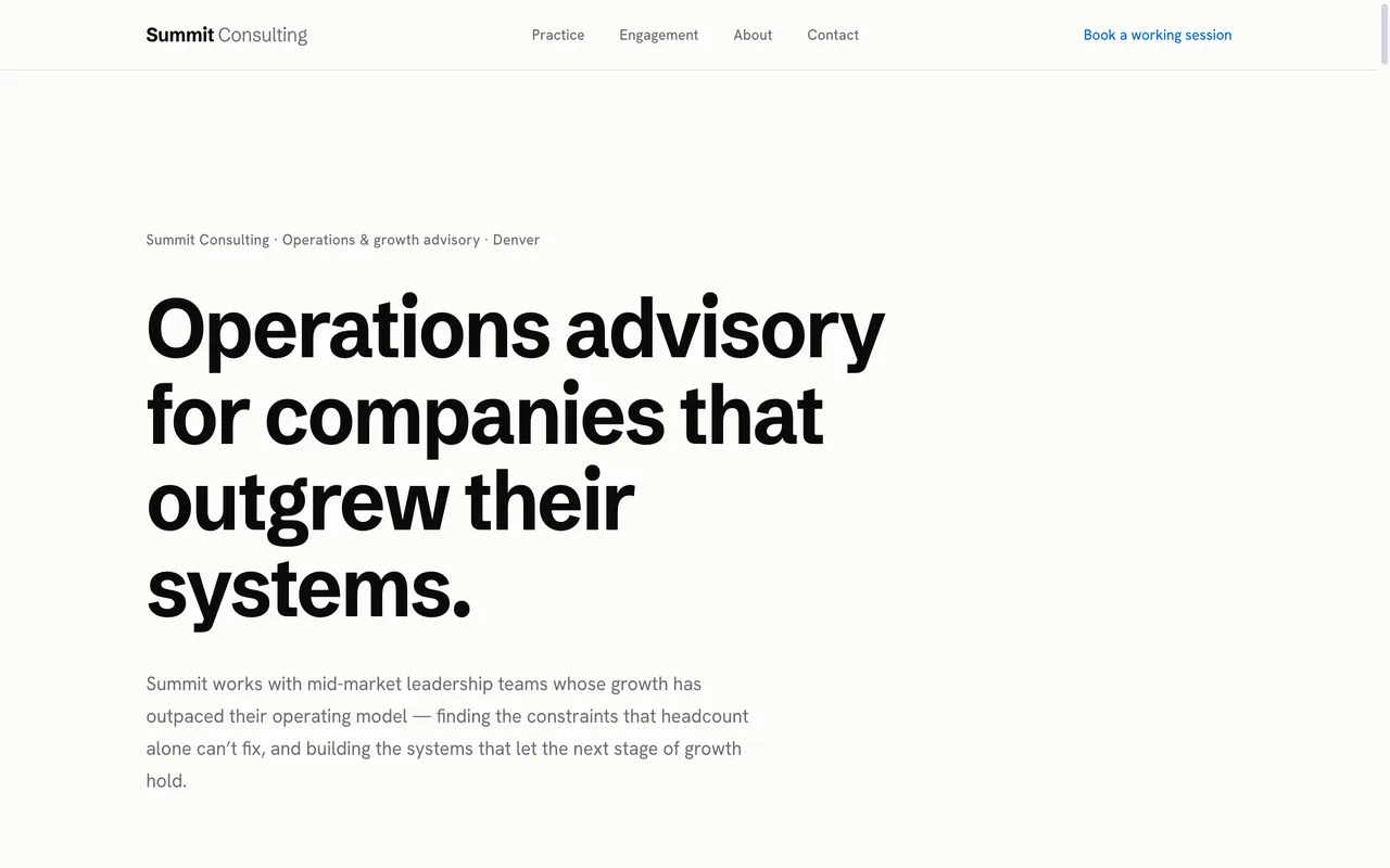Summit Consulting &mdash; demo business advisory site built on FyneSite